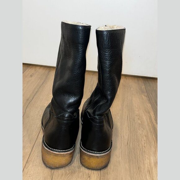 Frye Vintage Black Leather High Boots Women’s Size 12 - Picture 3 of 14